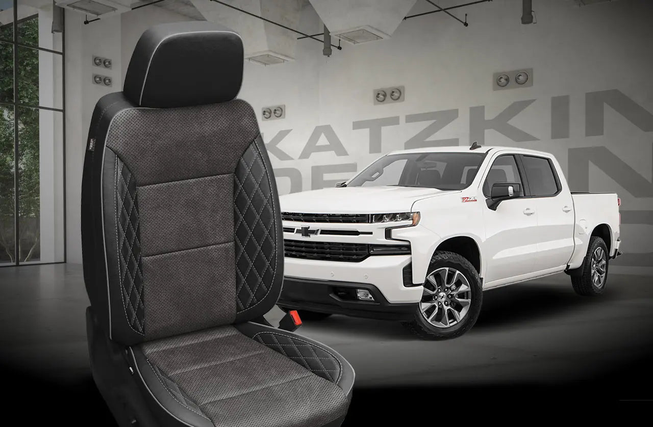 2021-2023 Chevrolet Silverado Katzkin Leather Interior with Storage Compartments in Rear Seating